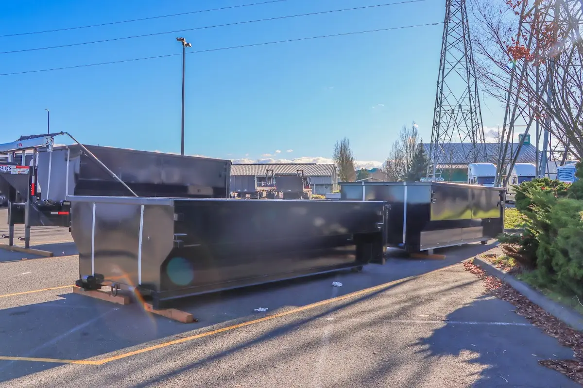Roll-off dumpster ready for waste disposal at job site for Yard Waste Dumpster Rental in Lewisburg